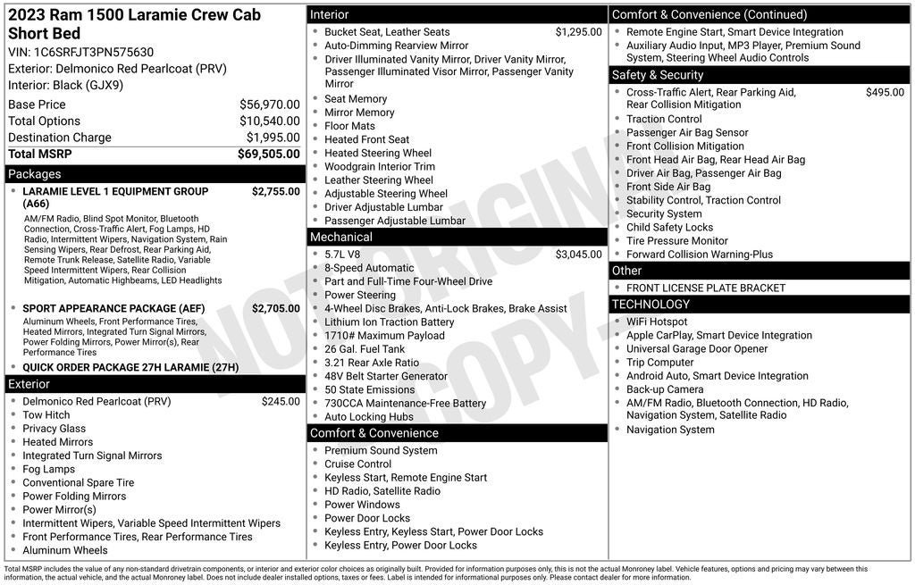 Used 2023 RAM 1500 Laramie AWD/4WD image 38