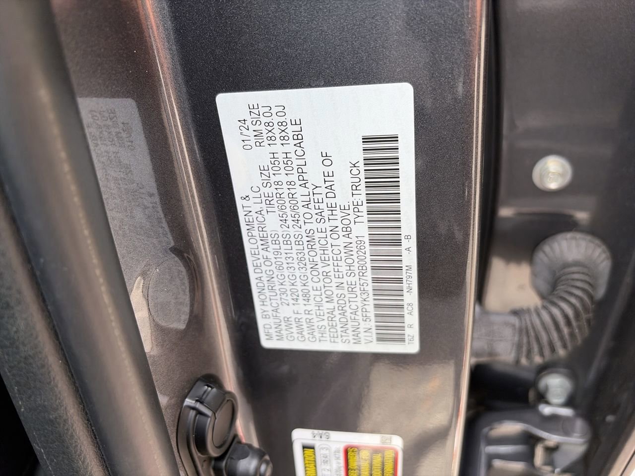 Certified 2024 Honda Ridgeline RTL image 23