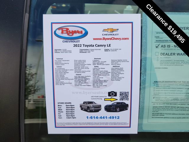 Used 2022 Toyota Camry LE image 11