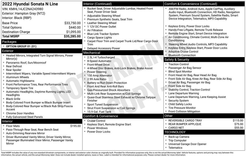 Used 2022 Hyundai Sonata N Line image 17