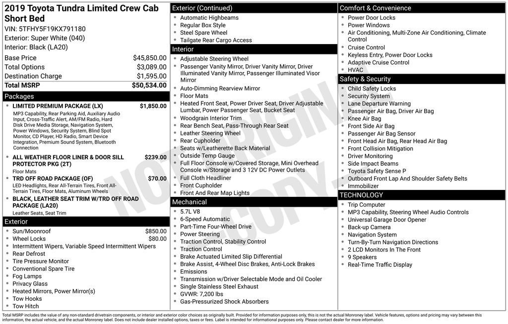 Used 2019 Toyota Tundra Limited w/ Limited Premium Package AWD/4WD image 16