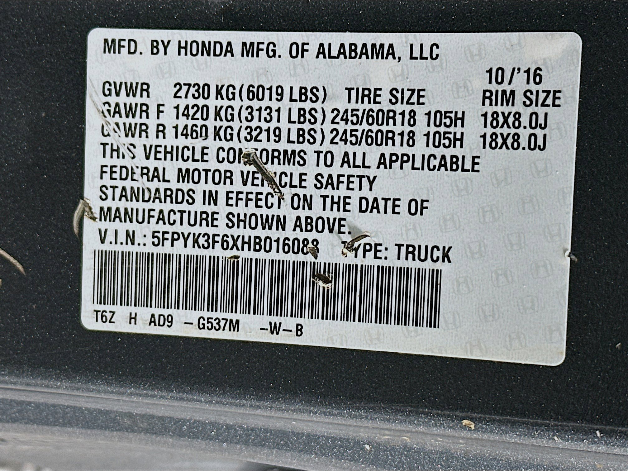 Used 2017 Honda Ridgeline RTL-T image 12