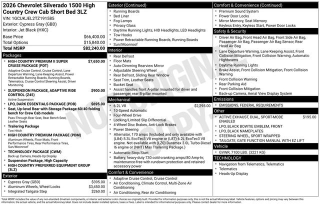 New 2026 Chevrolet Silverado 1500 High Country image 2