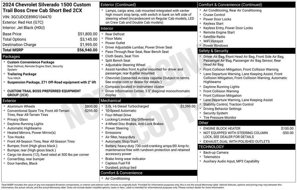 Certified 2024 Chevrolet Silverado 1500 Custom Trail Boss AWD/4WD image 13