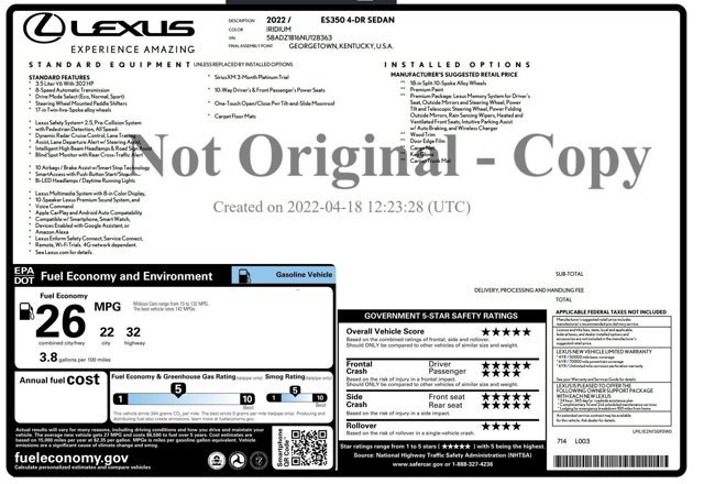 Used 2022 Lexus ES 350 w/ Premium Package FWD video 2