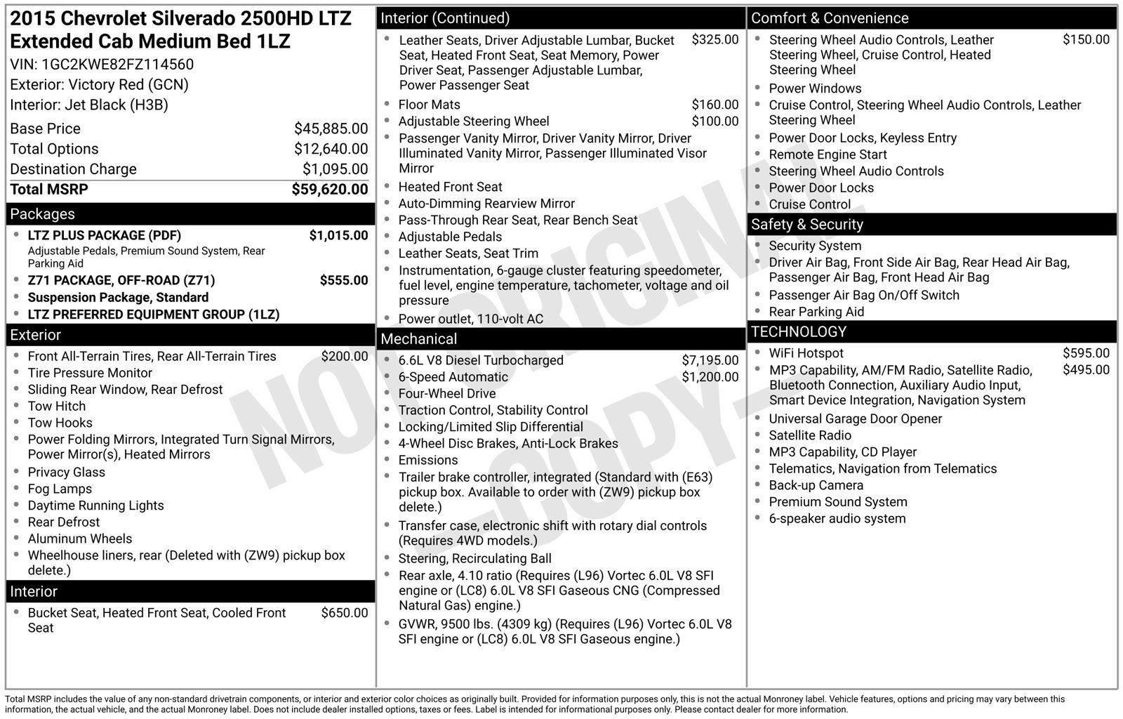 Used 2015 Chevrolet Silverado 2500 LTZ w/ LTZ Plus Package AWD/4WD image 8