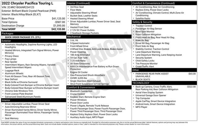 Used 2022 Chrysler Pacifica Touring-L image 4