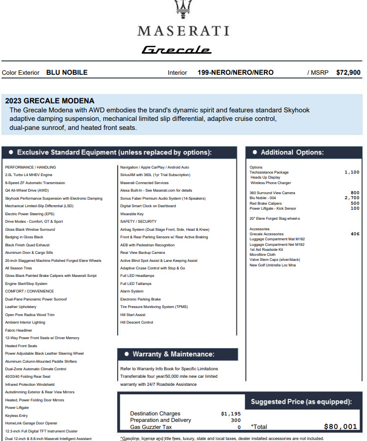 Certified 2023 Maserati Grecale Modena AWD/4WD image 2