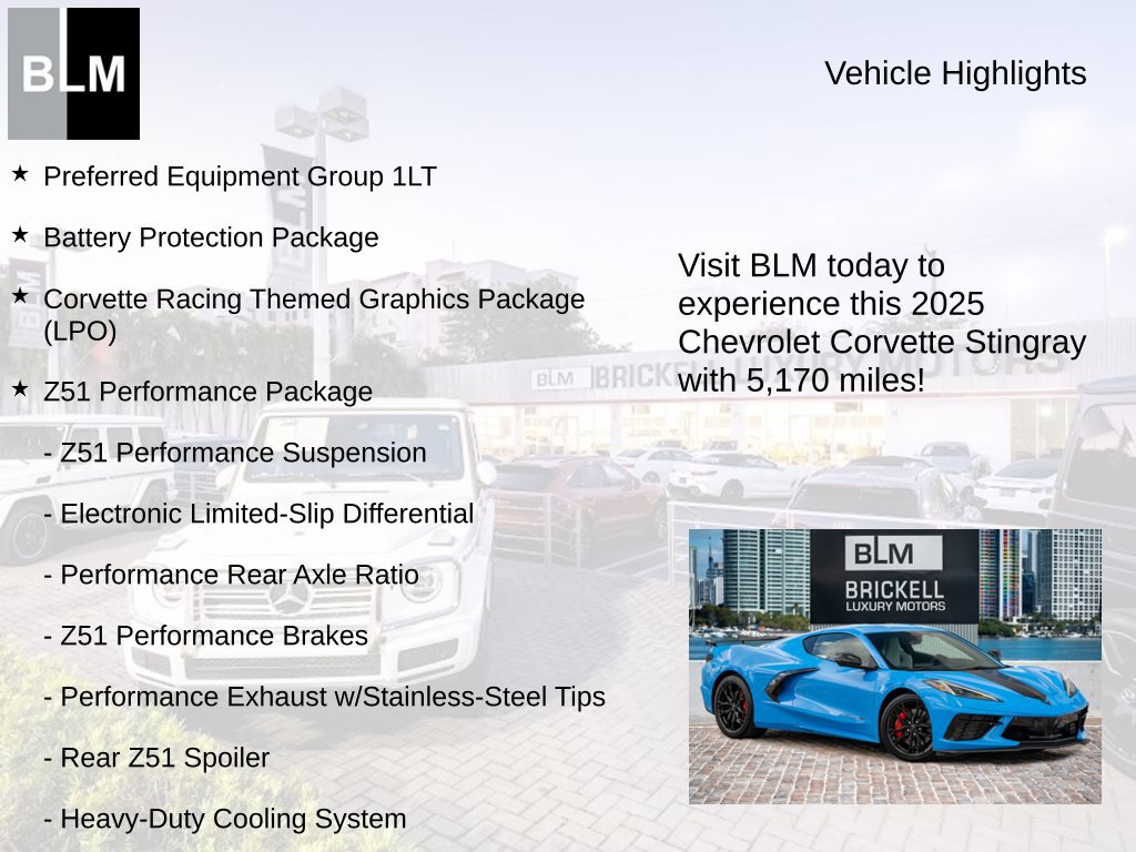 Used 2025 Chevrolet Corvette Stingray Coupe w/ Z51 Performance Package RWD image 5