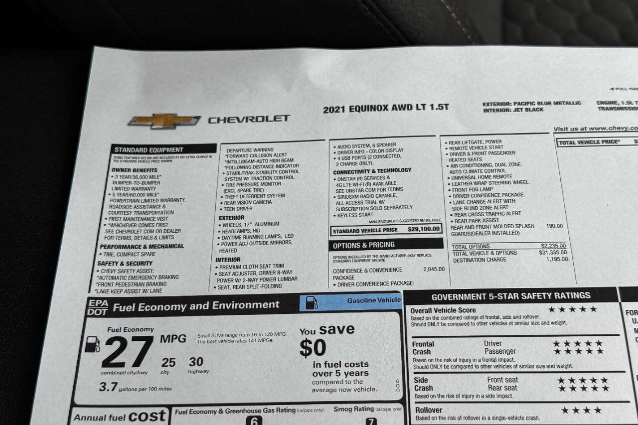 Used 2021 Chevrolet Equinox LT AWD/4WD image 33