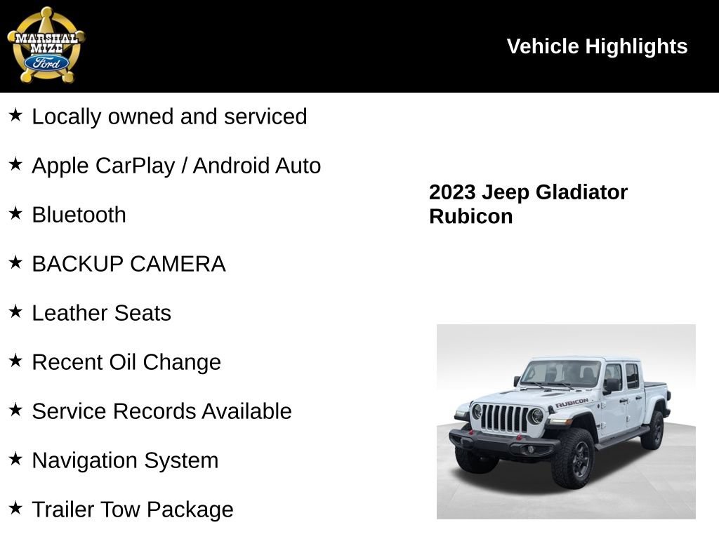 Used 2023 Jeep Gladiator Rubicon w/ LED Lighting Group AWD/4WD image 2