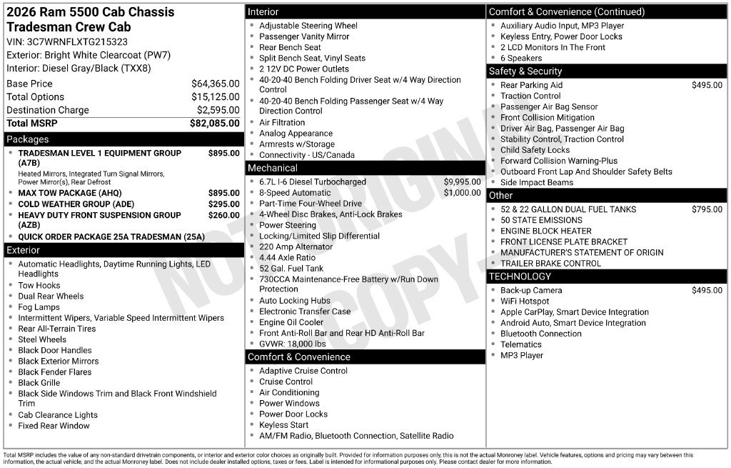 New 2026 RAM 5500 Tradesman AWD/4WD image 23