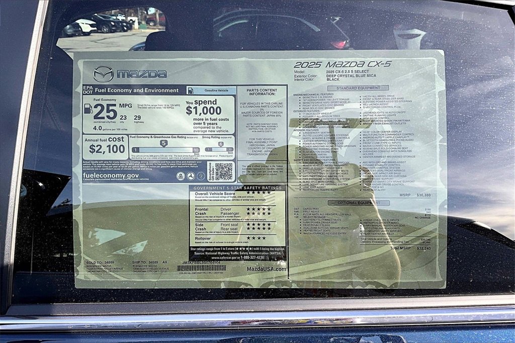 New 2025 MAZDA CX-5 AWD 2.5 S w/ Select Package image 13