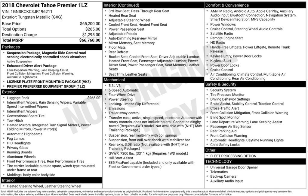 Used 2018 Chevrolet Tahoe Premier AWD/4WD image 3