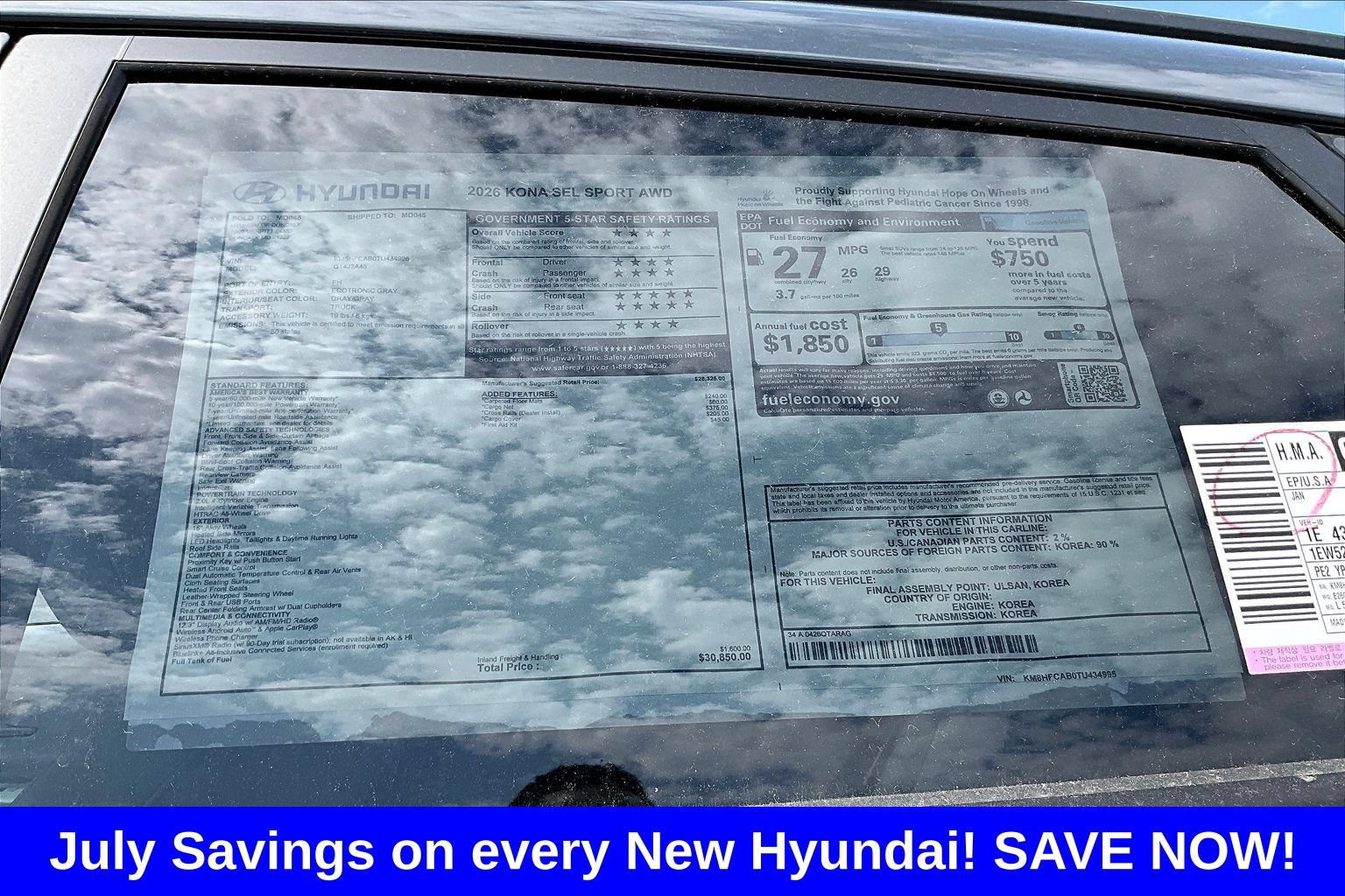 New 2026 Hyundai Kona SEL Sport AWD/4WD image 18