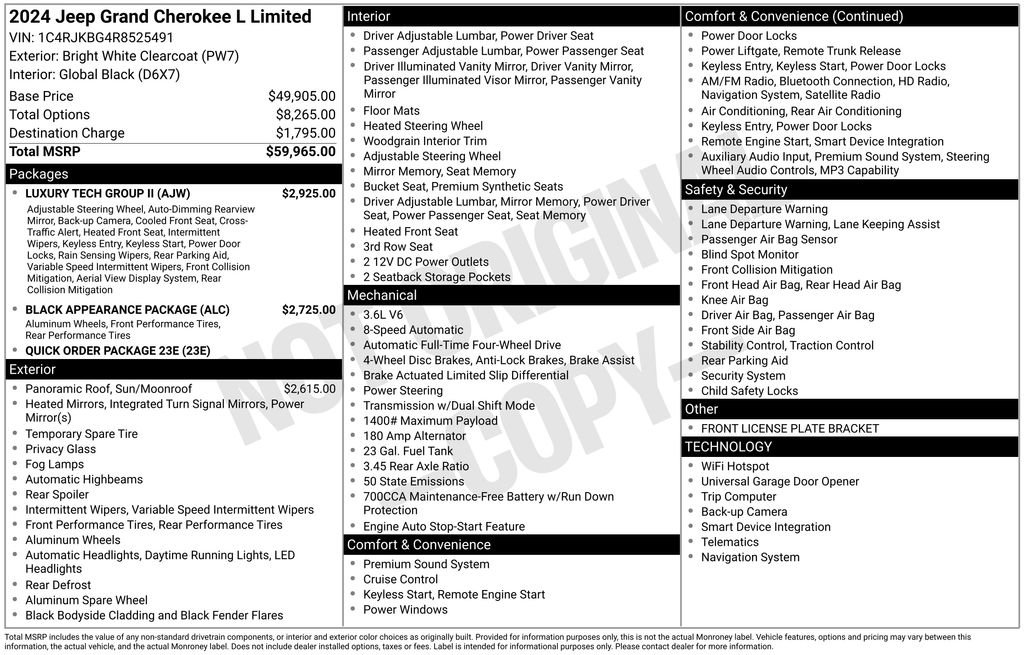 Certified 2024 Jeep Grand Cherokee L Limited w/ Luxury Tech Group II AWD/4WD image 40