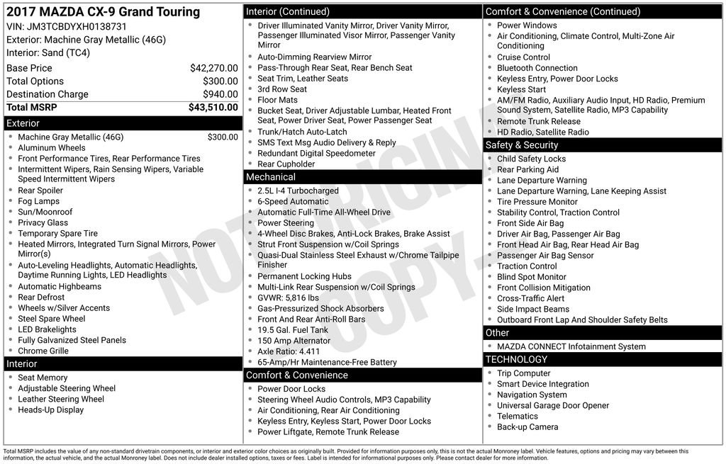 Used 2017 MAZDA CX-9 Grand Touring image 6