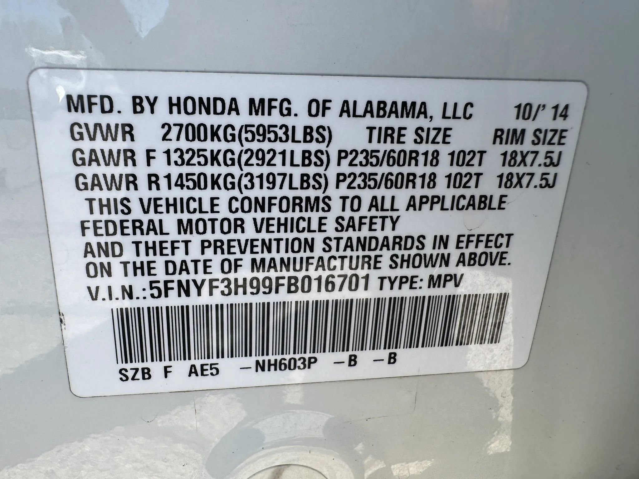 Used 2015 Honda Pilot Touring image 41