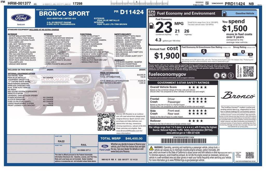 Used 2023 Ford Bronco Sport Heritage Limited AWD/4WD image 5