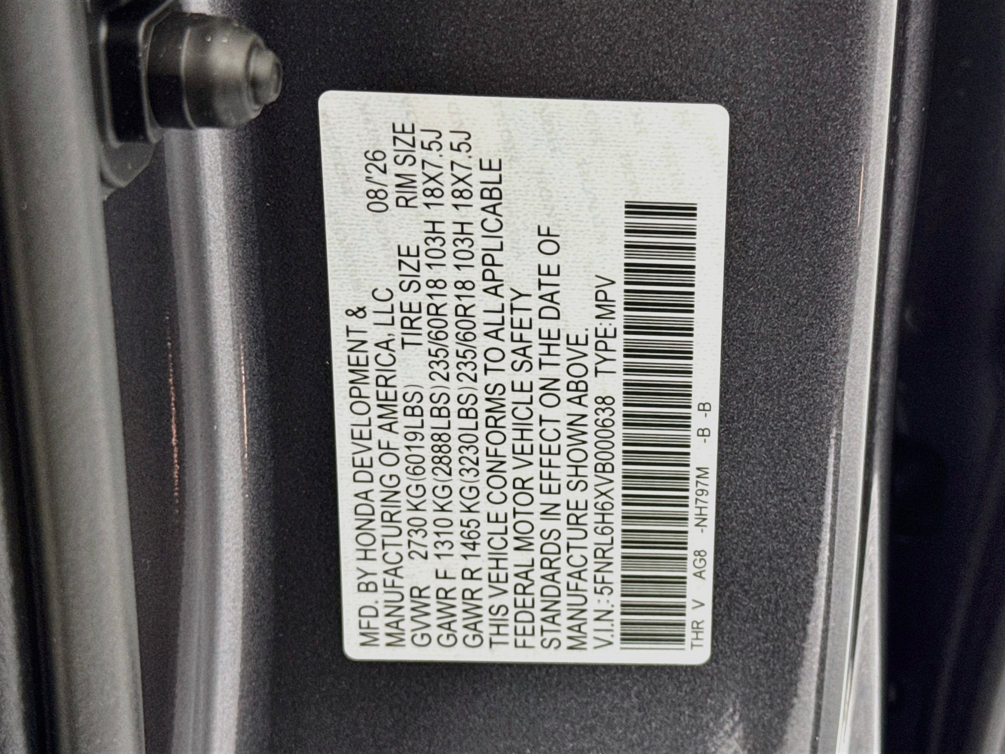 New 2027 Honda Odyssey EX-L image 33