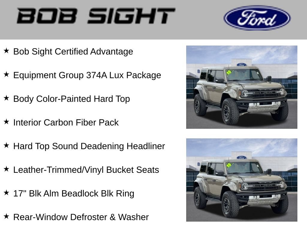 Used 2025 Ford Bronco Raptor w/ Interior Carbon Fiber Pack AWD/4WD image 3