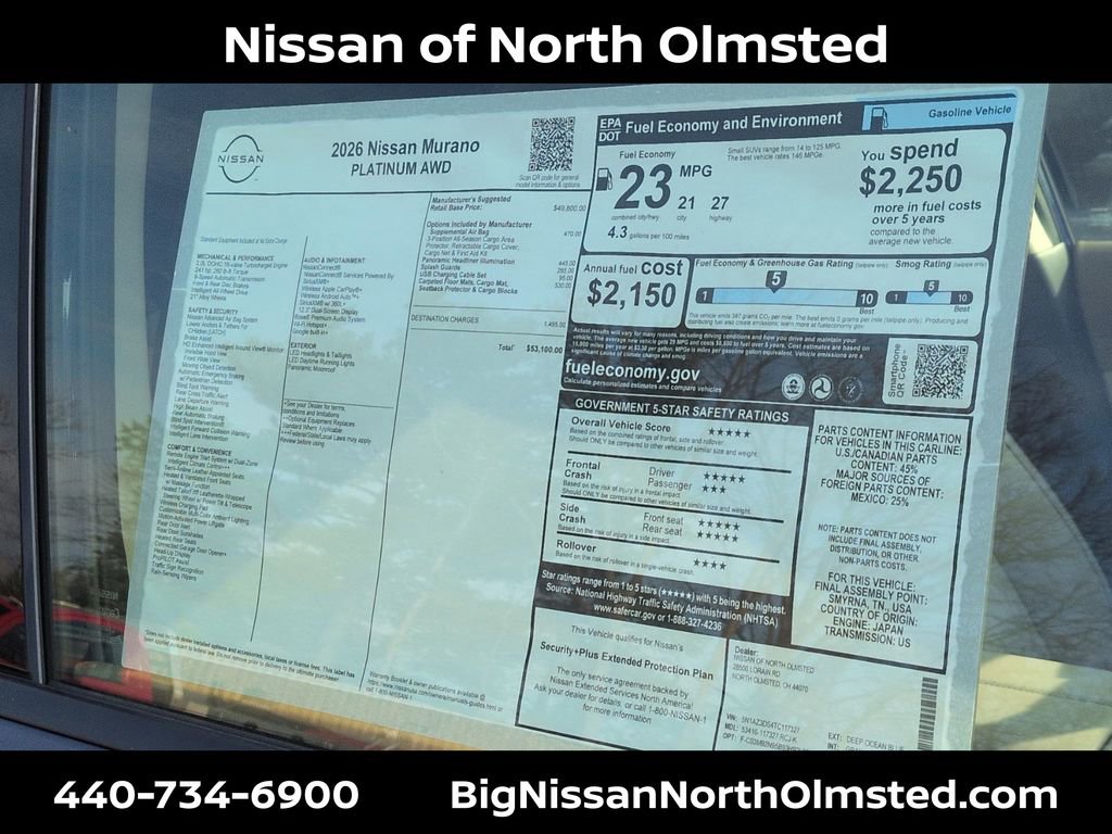 New 2026 Nissan Murano Platinum w/ Cargo Package AWD/4WD image 21