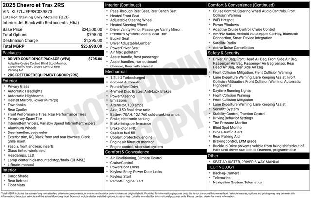 Used 2025 Chevrolet Trax RS w/ Driver Confidence Package FWD image 31