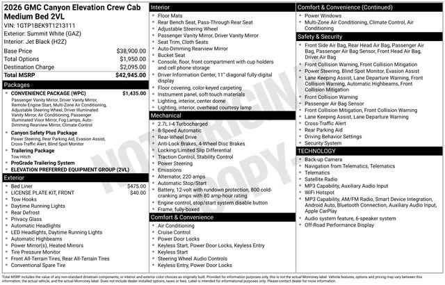Used 2026 GMC Canyon Elevation w/ Convenience Package RWD image 2