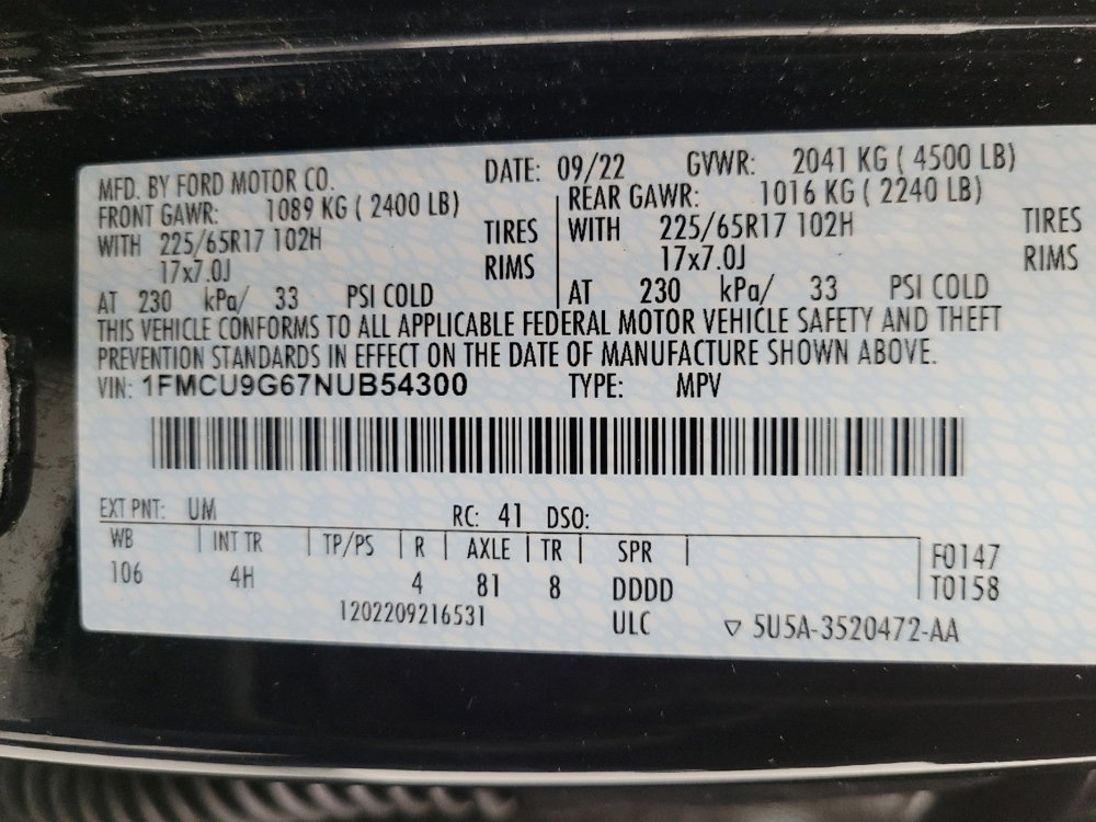 Used 2022 Ford Escape SE w/ Cold Weather Package AWD/4WD image 33