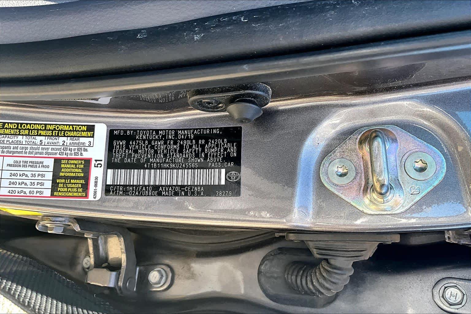 Used 2019 Toyota Camry LE FWD image 36