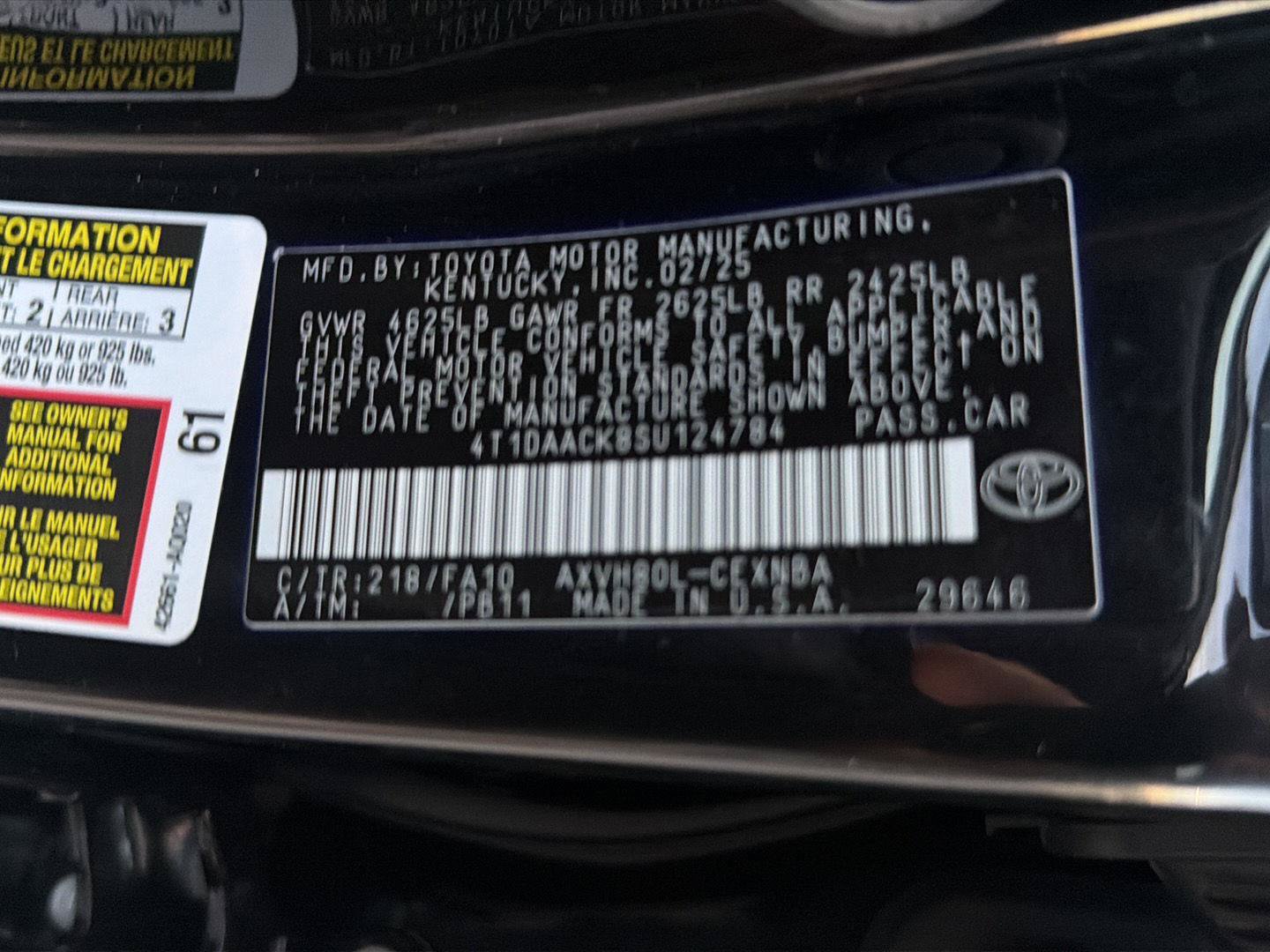 Certified 2025 Toyota Camry LE FWD image 39