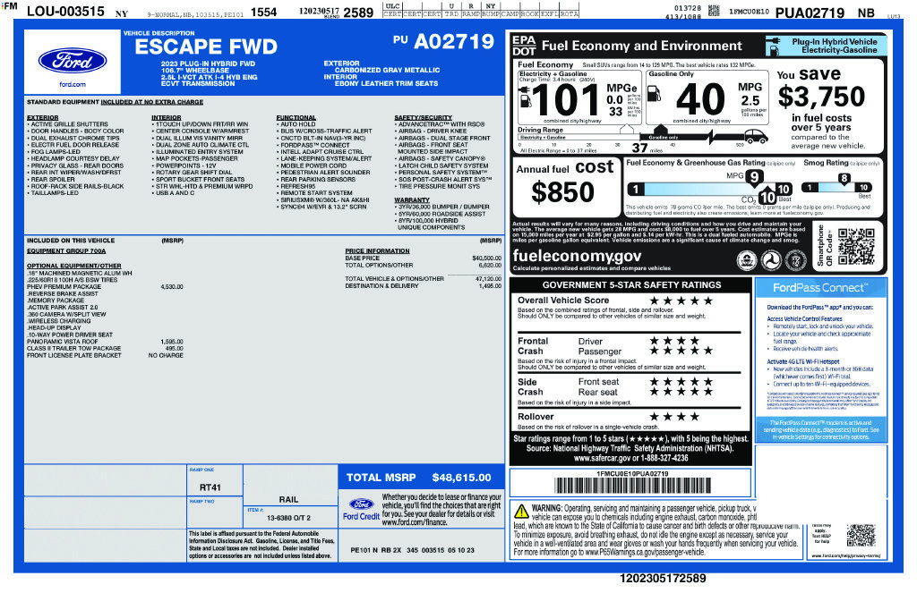Certified 2023 Ford Escape SE w/ PHEV Premium Package FWD image 12