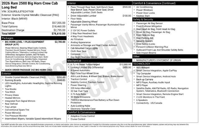 Used 2026 RAM 2500 Big Horn AWD/4WD image 18