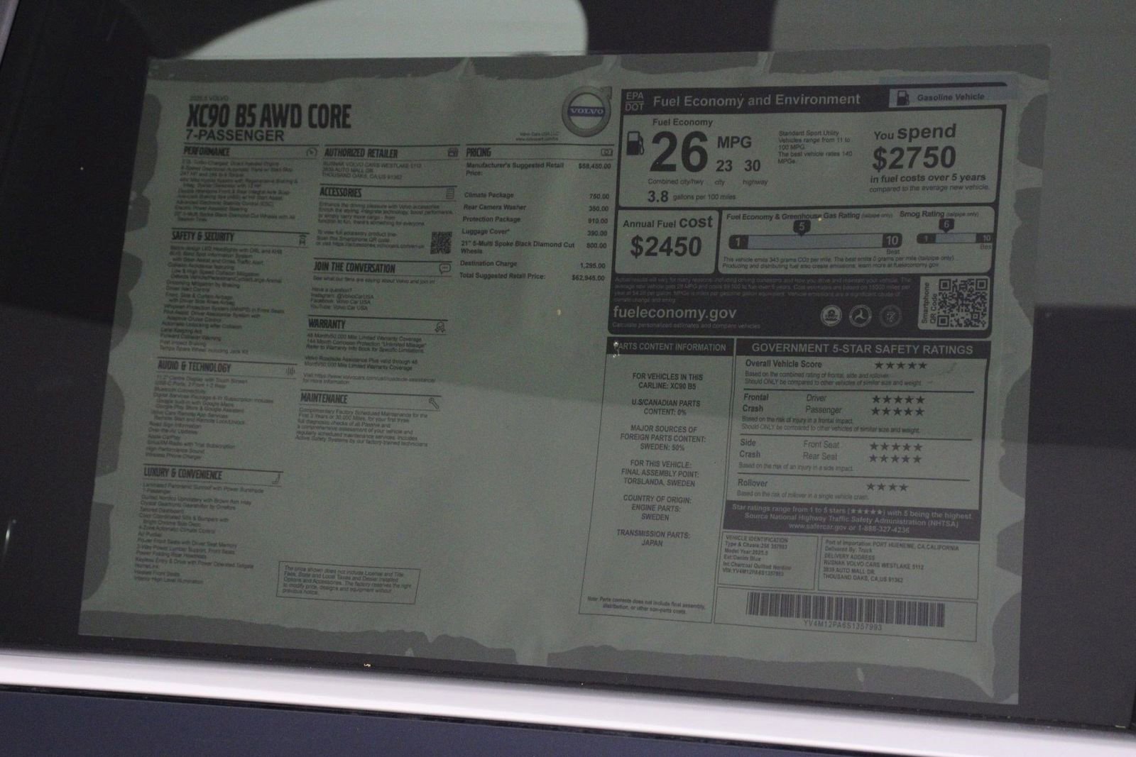 New 2025 Volvo XC90 B5 Core w/ Protection Package Premier image 18