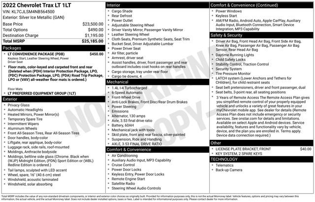 Used 2022 Chevrolet Trax LT w/ LT Convenience Package image 32