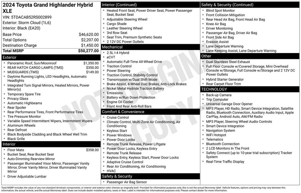 Certified 2024 Toyota Grand Highlander AWD Hybrid image 64