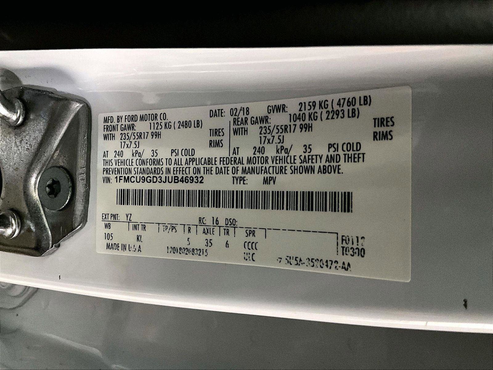 Used 2018 Ford Escape SE w/ Ford Safe & Smart Package image 32