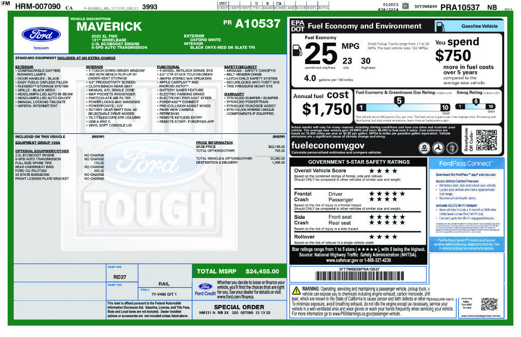 Used 2023 Ford Maverick XL FWD image 2