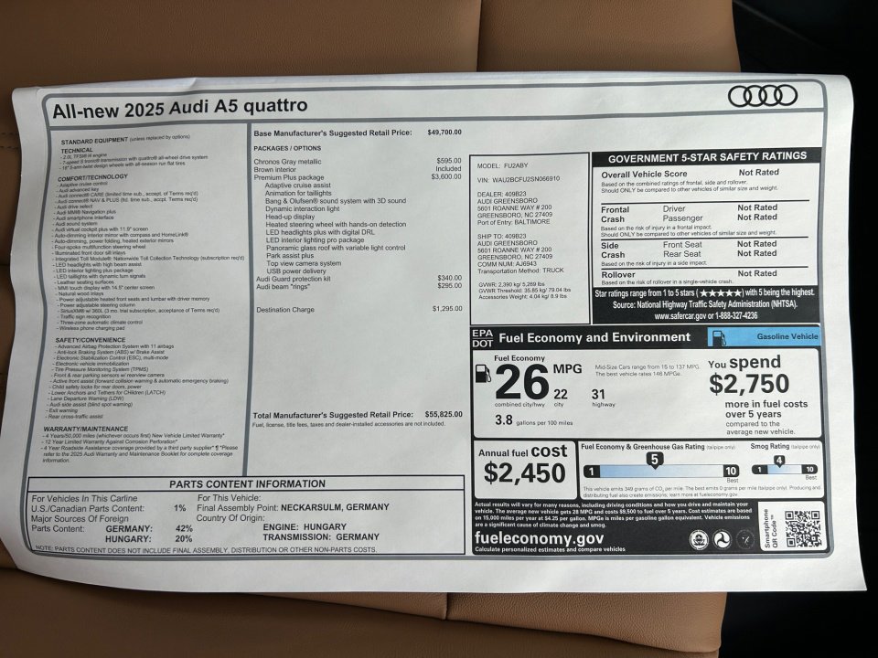 New 2025 Audi A5 2.0T Premium Plus image 33