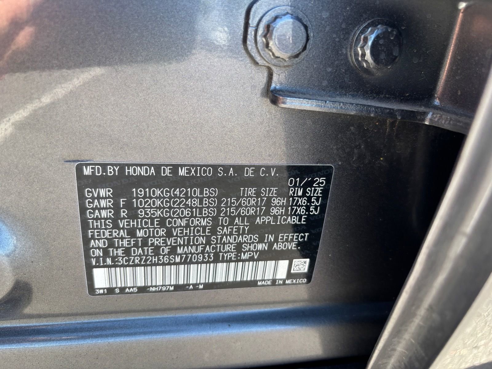 Used 2025 Honda HR-V LX image 27