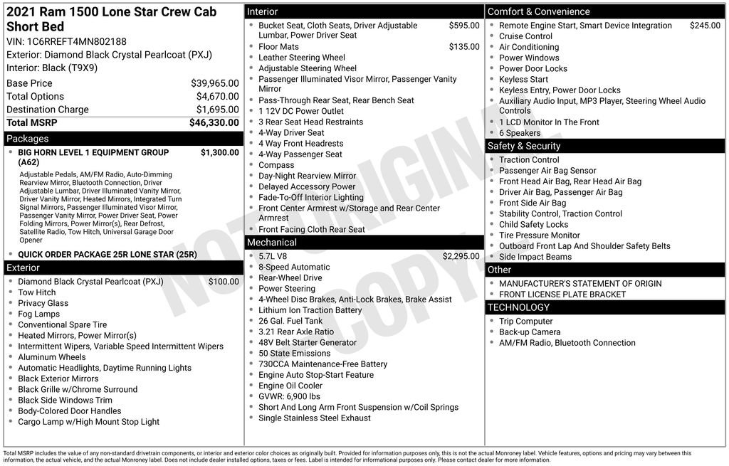 Used 2021 RAM 1500 Lone Star image 8