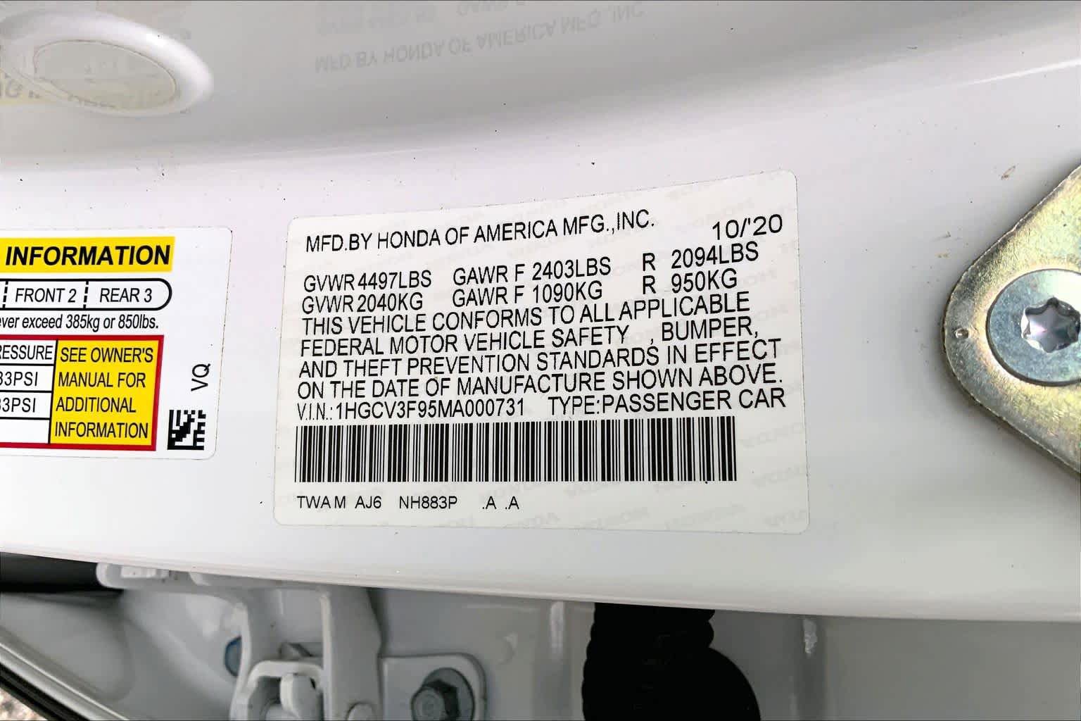 Used 2021 Honda Accord Touring image 34