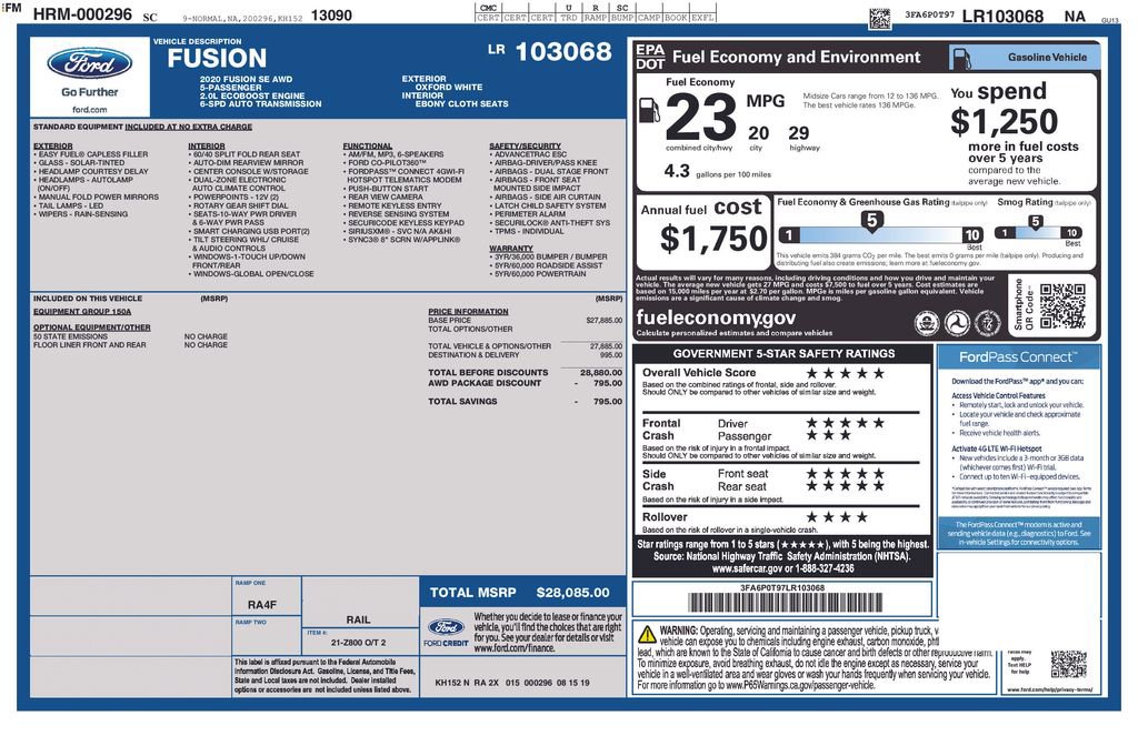 Used 2020 Ford Fusion SE image 6