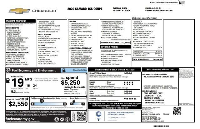 Used 2020 Chevrolet Camaro SS image 5