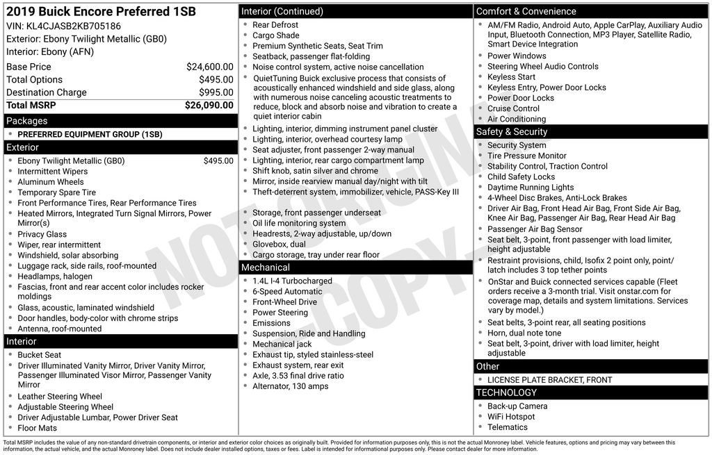 Used 2019 Buick Encore Preferred image 40