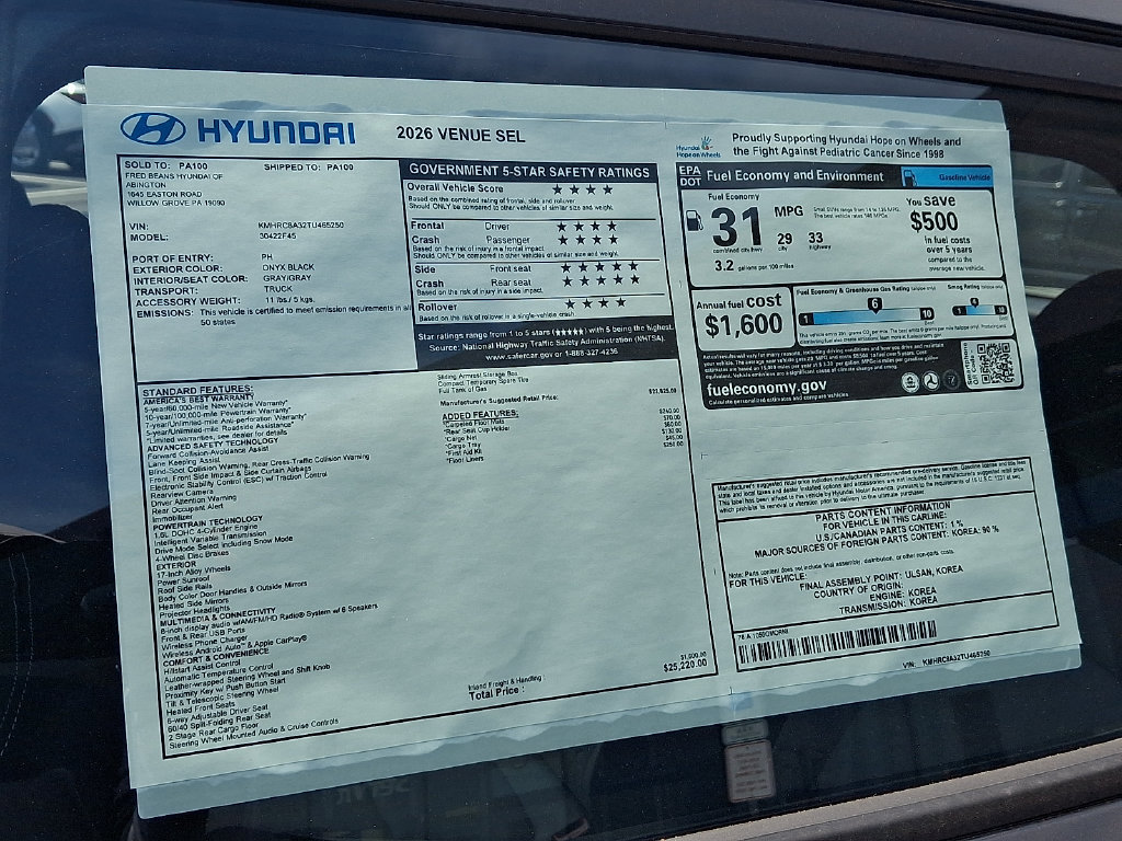New 2026 Hyundai Venue SEL FWD image 3