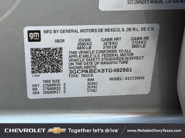 Used 2026 Chevrolet Silverado 1500 Custom RWD image 36