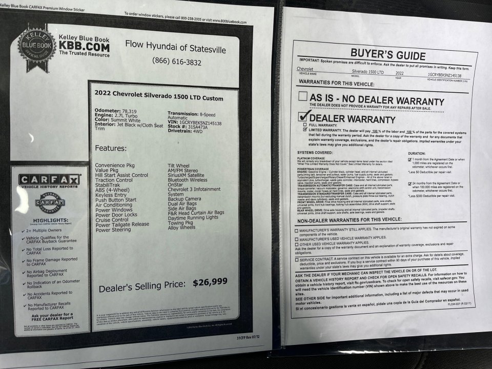 Used 2022 Chevrolet Silverado 1500 Custom image 33