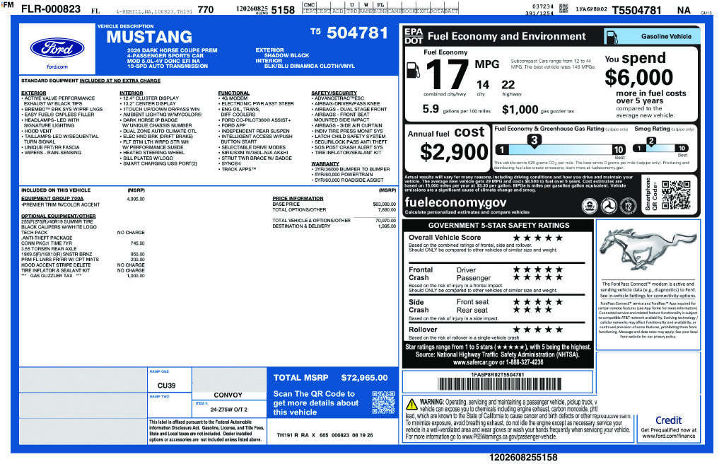 New 2026 Ford Mustang Dark Horse RWD image 6