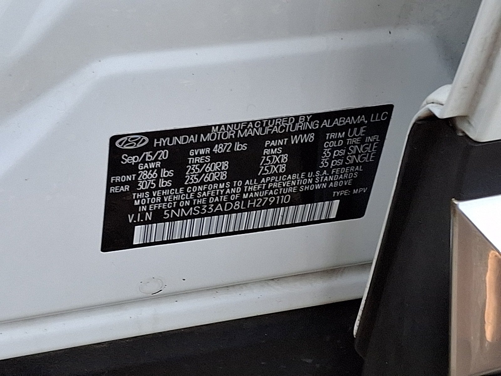 Used 2020 Hyundai Santa Fe SEL w/ Convenience + Premium Package FWD image 30